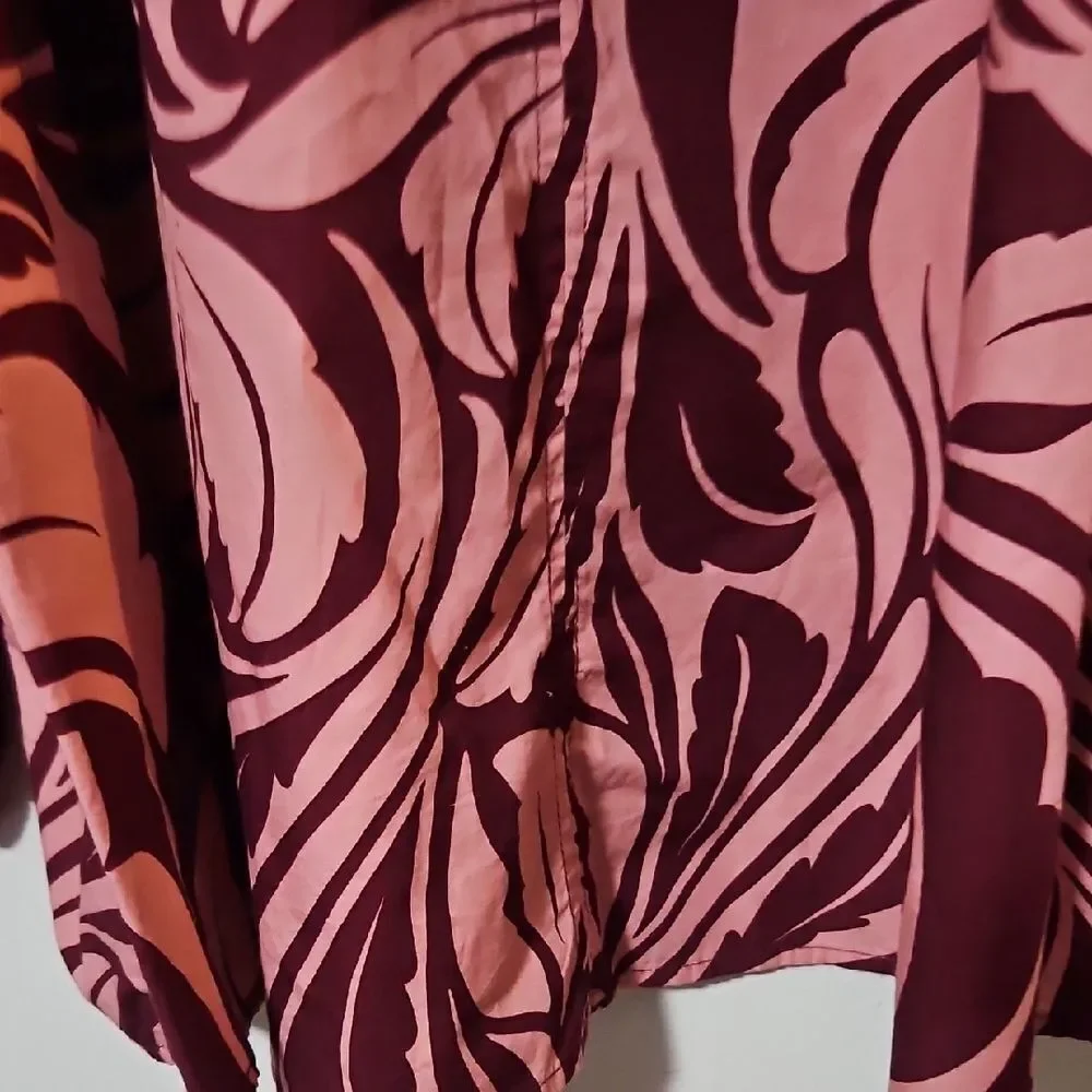 Terra & Sky Pink and Burgundy Blouse 14W